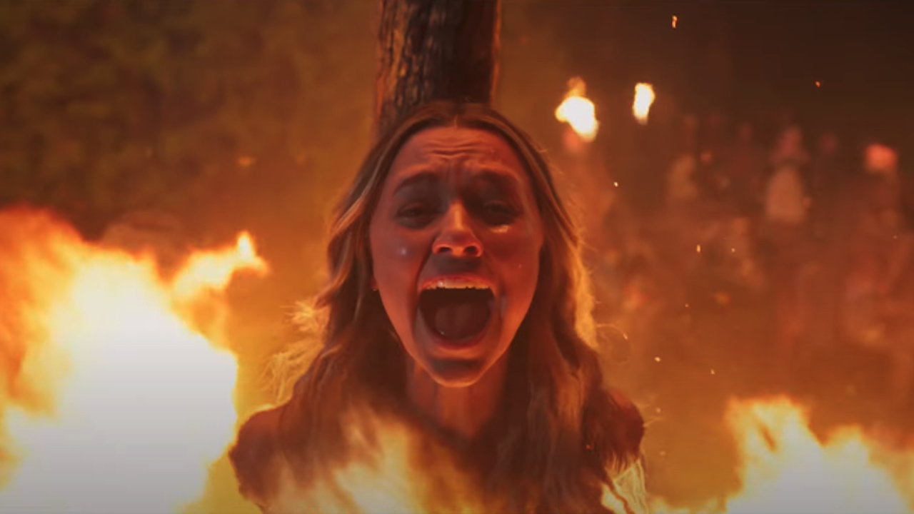 Madison Iseman being burned alive in Witchboard
