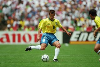 Dunga in action for Brazil at the 1994 World Cup.