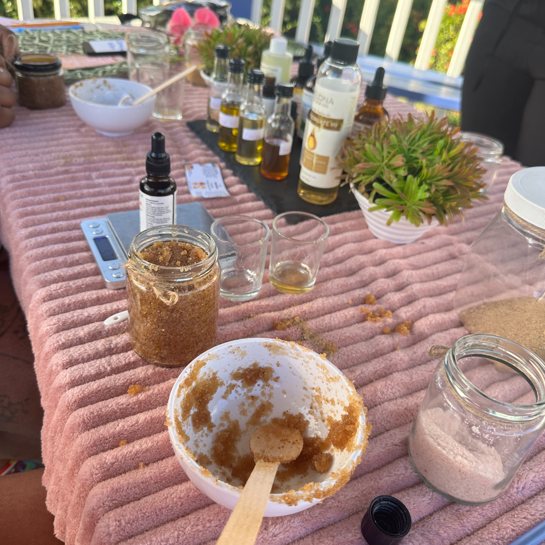 The aftermath of the body scrub class