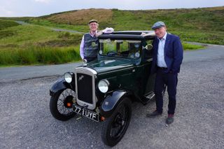 Peter and Christopher in front of an Austin 7