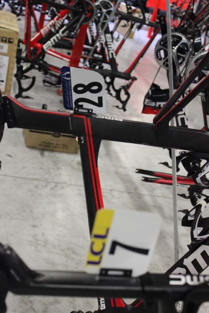 Race bikes from the Dubai Tour and Paris-Nice