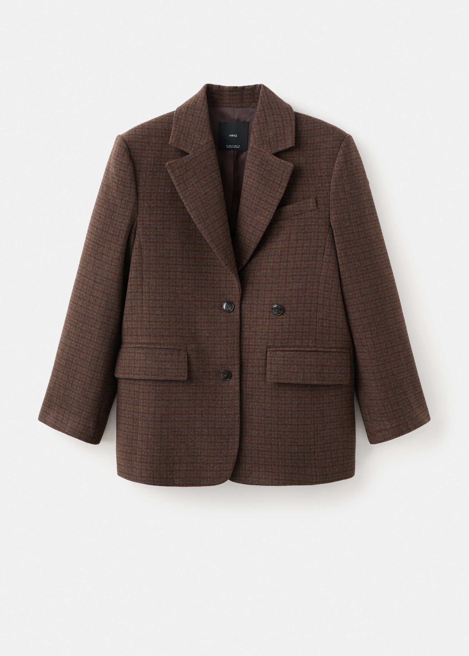 Micro Houndstooth Wool Blazer - Women | Mango Usa