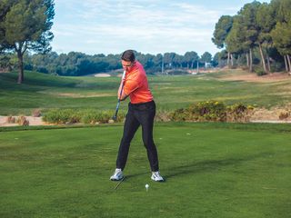 Golf Monthly Top 50 Coach Gary Munro demonstrating shoulder turn with the driver