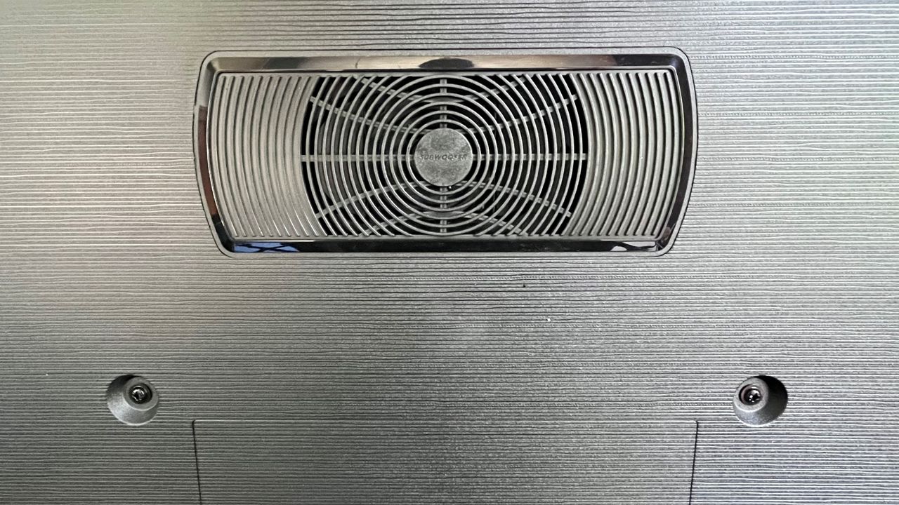 Hisense U8K rear-panel subwoofer