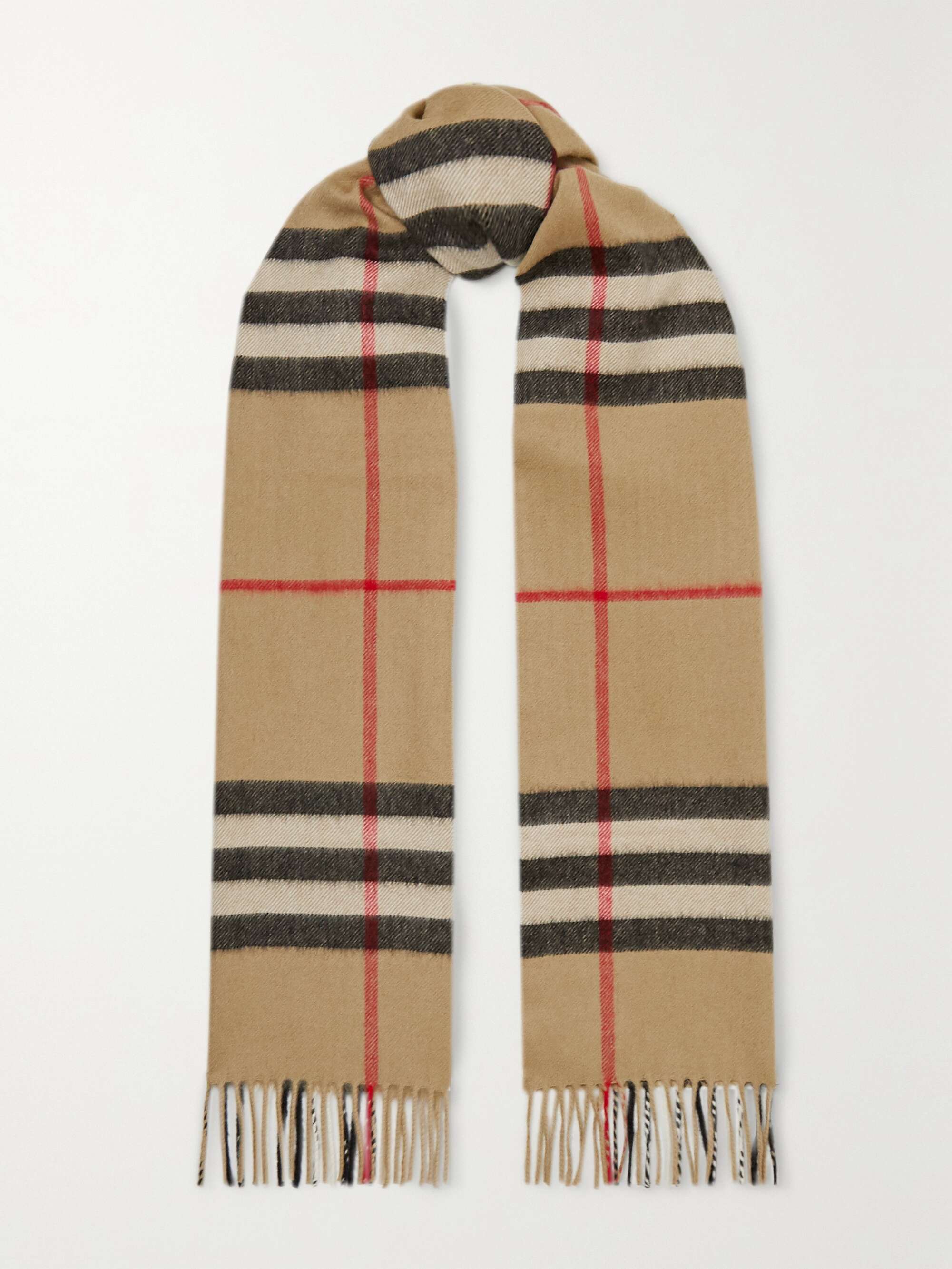 + Net Sustain Fringed Checked Cashmere Scarf