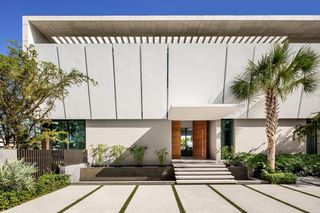 exterior view of the Terracina house in Miami as seen from the entrance side