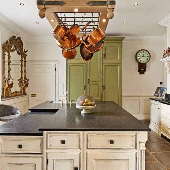 kitchen with cabinets