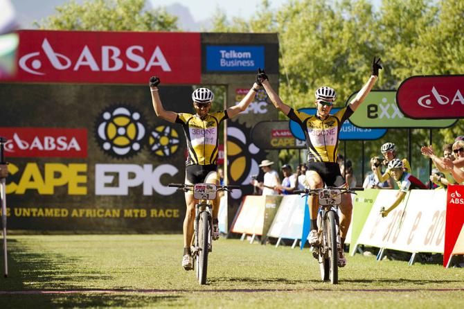 Overall leaders and stage winners Jaroslav Kulhavy &amp; Christoph Sauser of Burry Stander-Songo