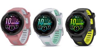 Garmin Forerunner 265S watches in three colorways
