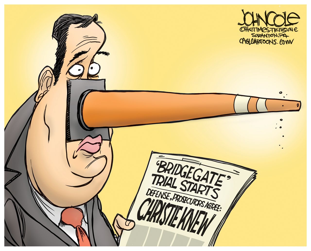 Editorial cartoon U.S. Chris Christie Bridgegate