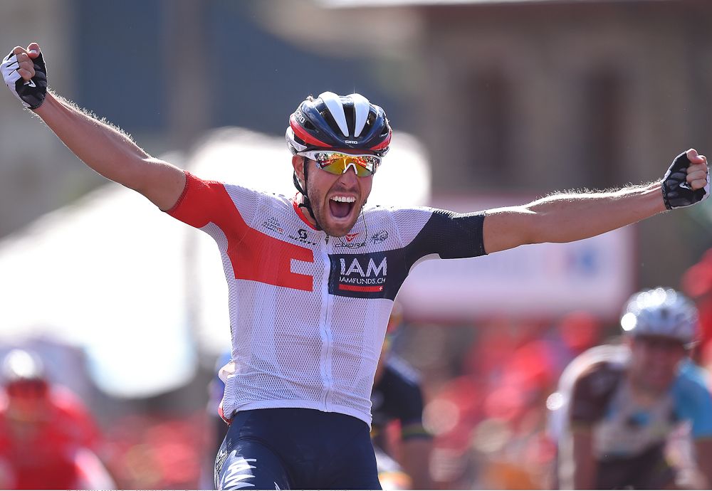 Jonas Van Genechten (IAM Cycling) wins stage 7 at the 2016 Vuelta a Espana