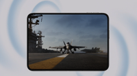 Apple iPhone Duo with Top Gun Maverick on screen with blue circles showing the direction of audio