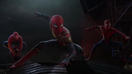 Spider-Man: No Way Home's three Spider-Men posed for battle