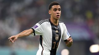 Germany's Jamal Musiala in action in the World Cup game against Costa Rica.