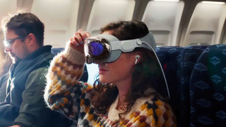 Apple Vision Pro on flight