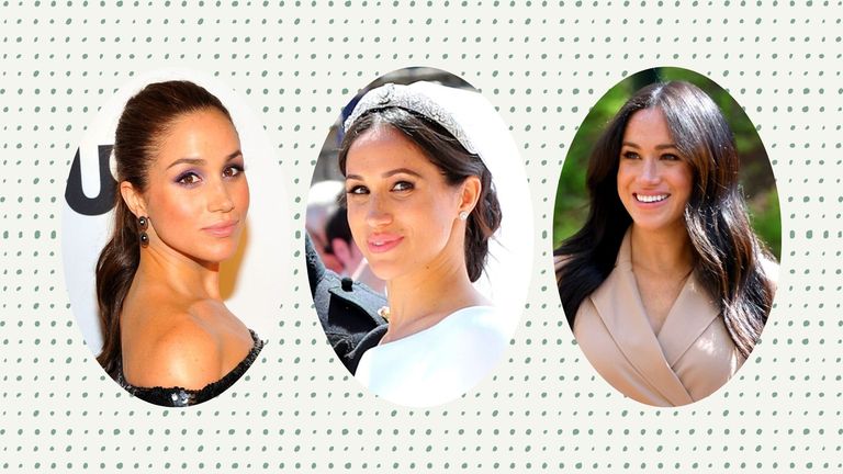 a selection of meghan markles best hair styles from her wedding hair to chic buns and more