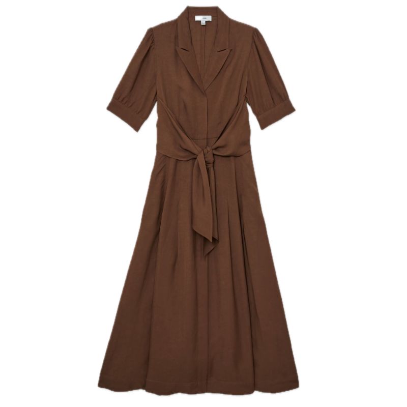 Reiss , Tessera Short-Sleeve Belted Midi Dress