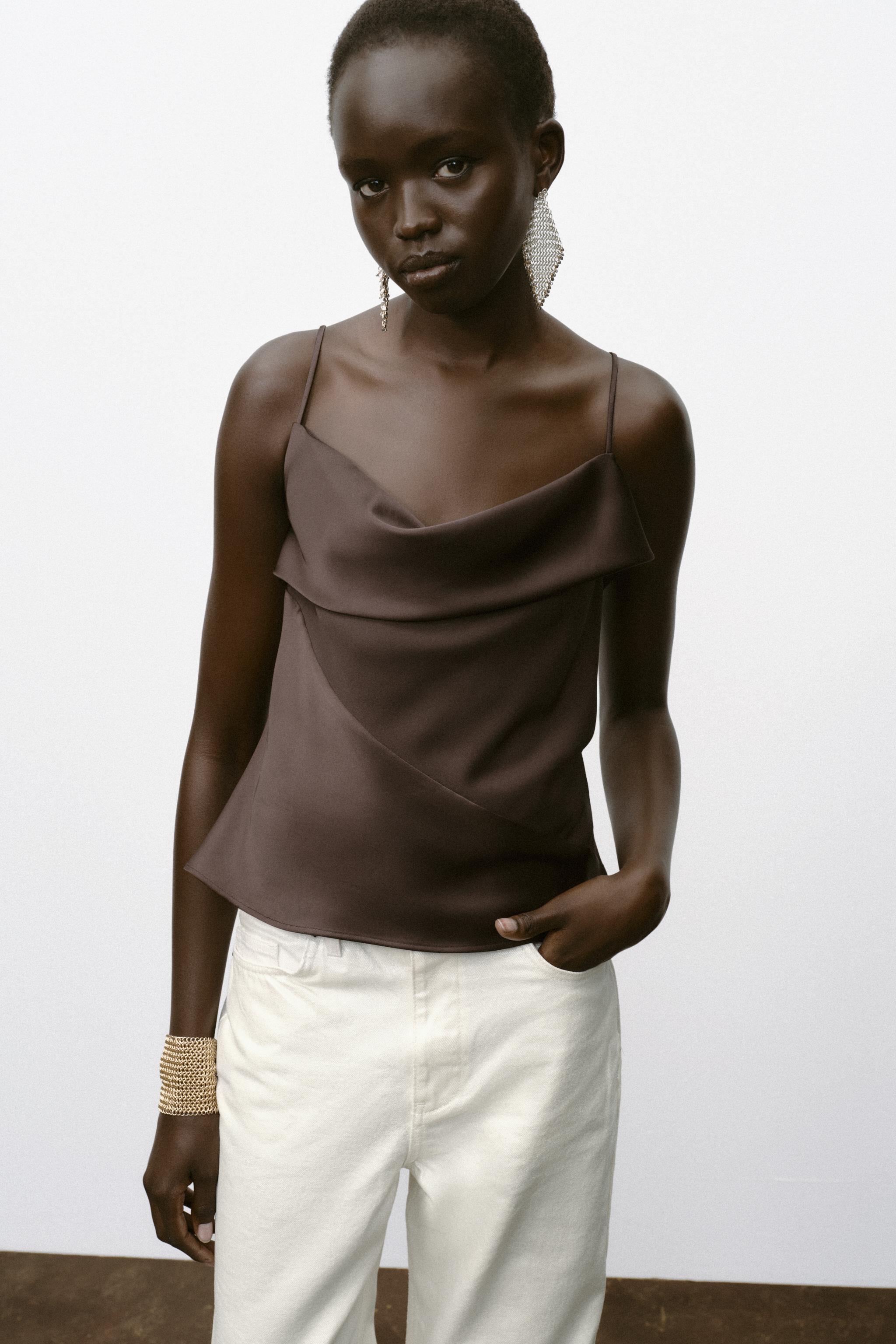 Satin Trim Camisole Top