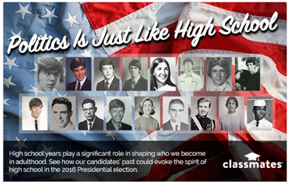 High school photos of 2016 presidential candidates.