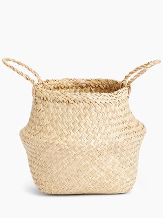 small straw belly basket