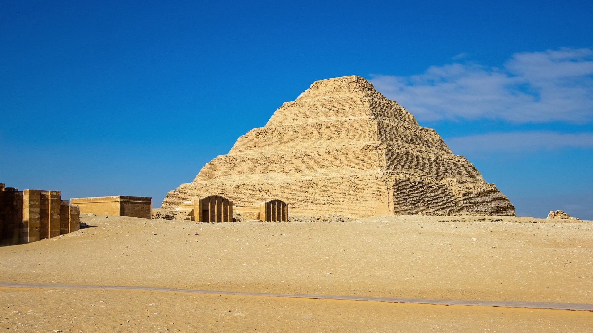 The step pyramid of Djoser is archaeological and historical site in Saqqara necropolis, south of Cairo.