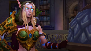 Alleria Windrunner has an animated conversation with Khadgar in the pre-patch for World of Warcraft: The War Within.