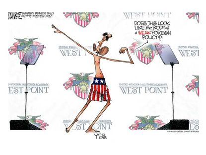 Obama cartoon Obama speech West Point