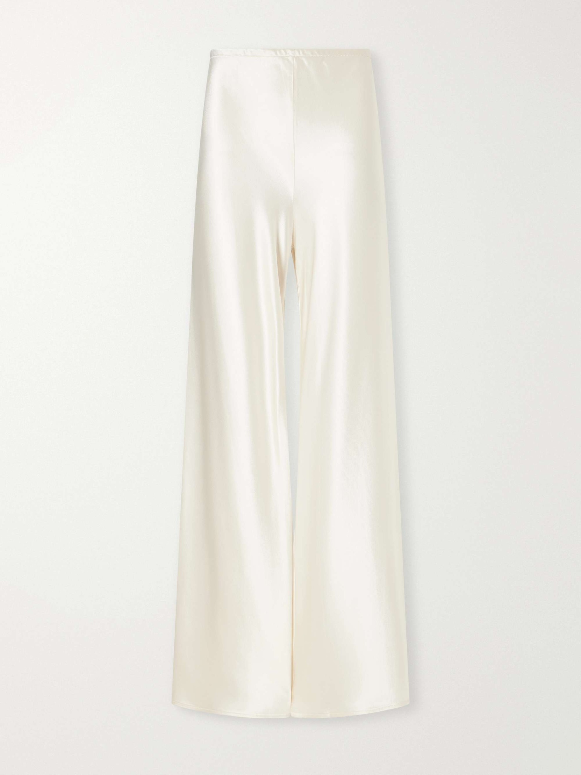 Barb Draped Satin Wide-Leg Pants