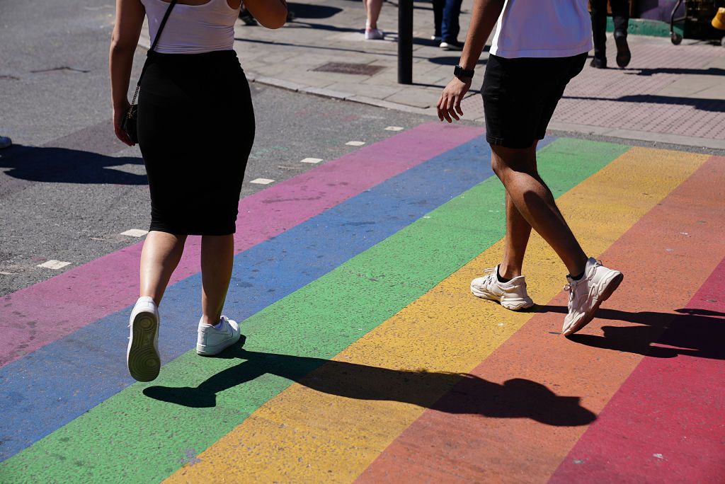 rainbow crosswalk.