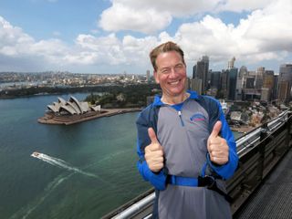 Michael Portillo on Sydney Bridge