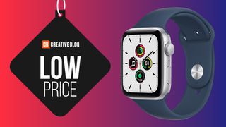 The Apple Watch SE next to a tag that says 'low price'. 