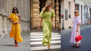 what to wear to the theatre street style influencers wearing midi dresses