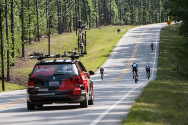 Riders get strung out along the course.