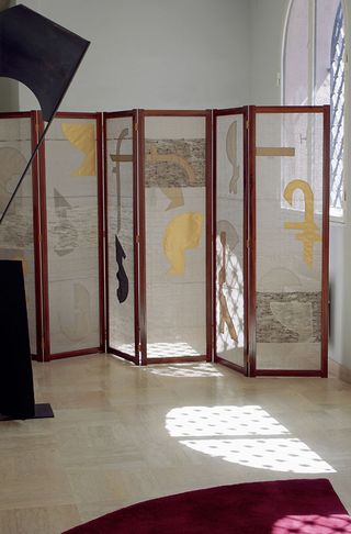 Installation view of ‘Making and Momentum In Conversation with Eileen Gray’ at the town hall of Roquebrune-Cap-Martin