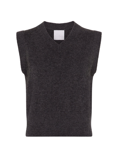 Elemental Merino Cashmere Vest | Charcoal