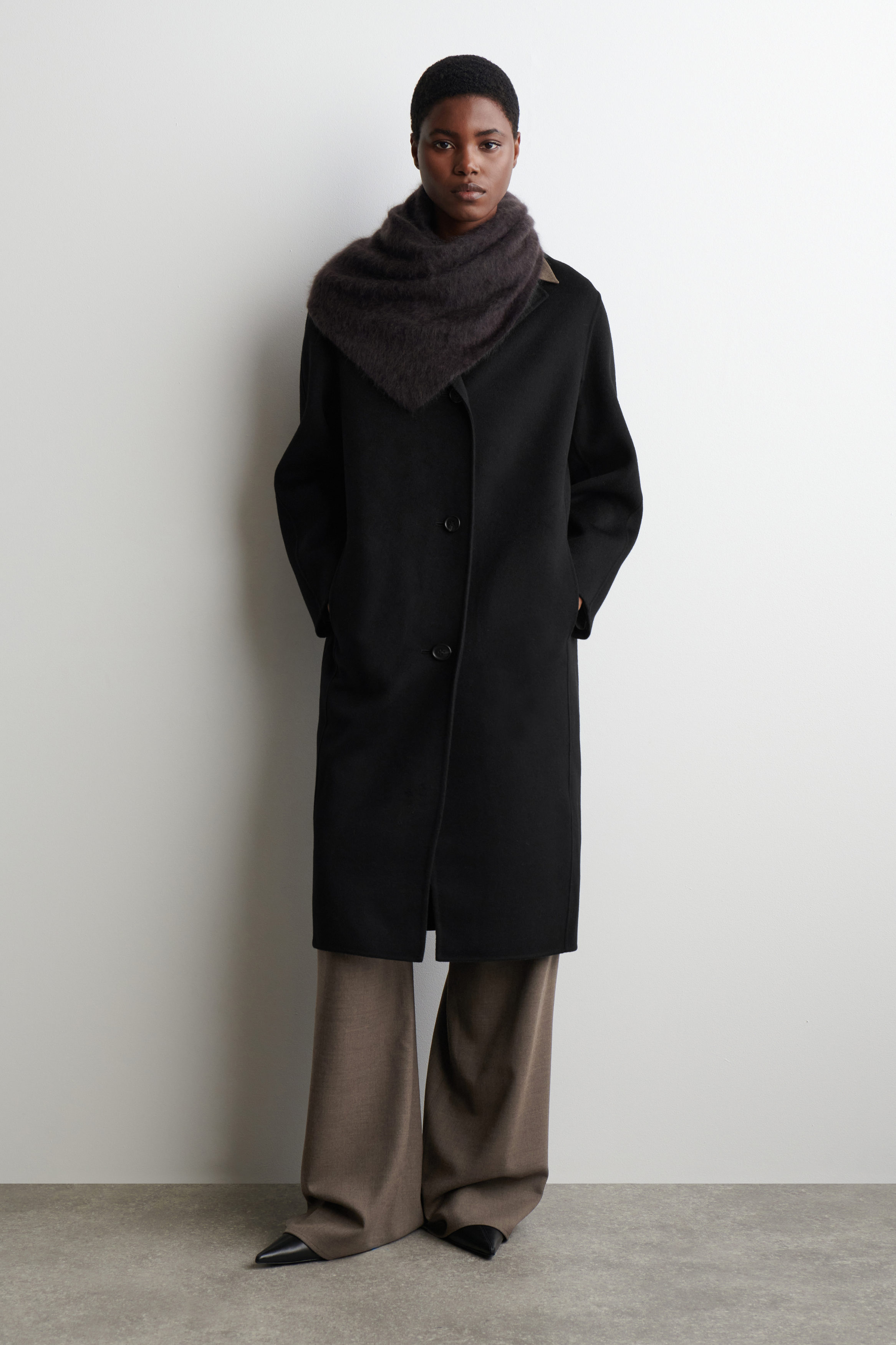 Double-Faced Wool Long Coat