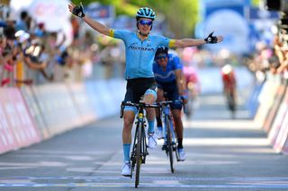 Astana's Pello Bilbao wins stage 20 of the 2019 Giro d'Italia ahead of Movistar's Mikel Landa. The two riders will be teammates at Bahrain-Merida in 2020