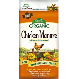 Espoma Organic Chicken Manure 25 Lb. Bag. All Natural & Organic Fertilizer for All Flowers, Vegetables, Trees, and Shrubs. for Organic Gardening.