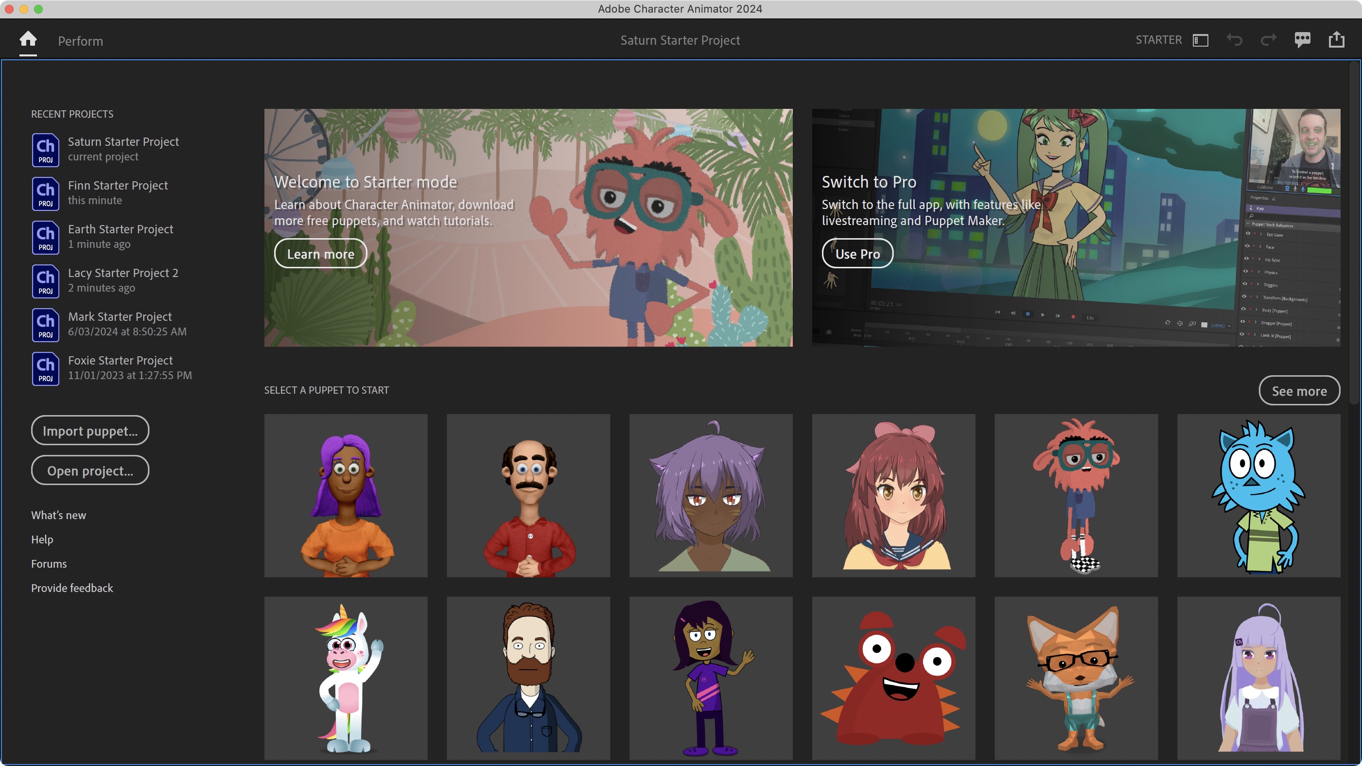 Adobe Character Animator during our review process