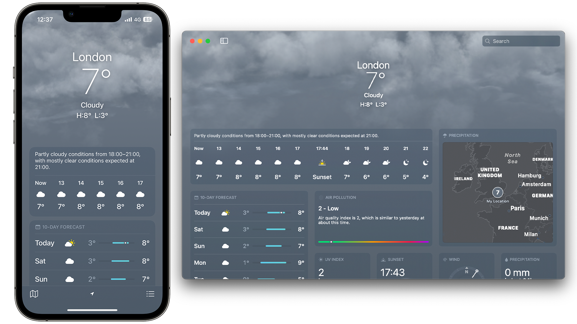 Weather app on iOS 16 and macOS Ventura