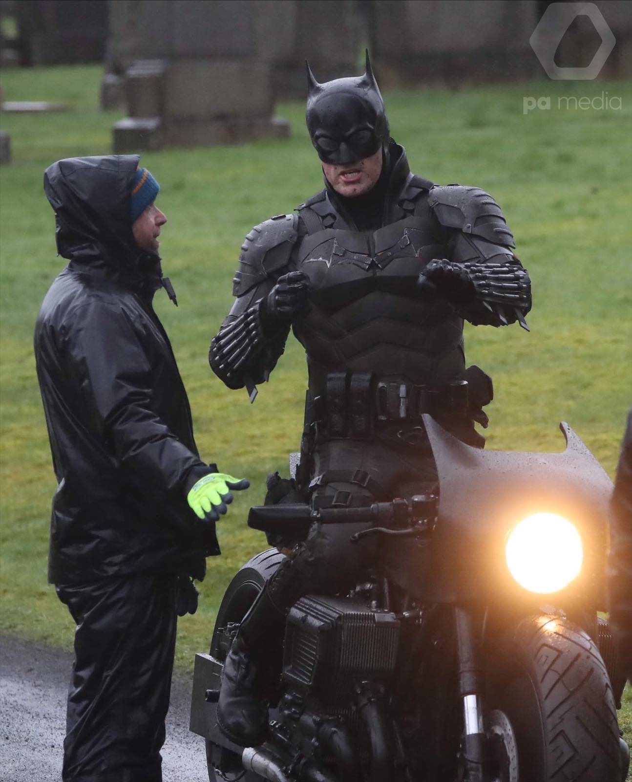 The Batman movie set photos stunt double