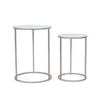 Ocio Champagne marble effect Side table | £48 at B&amp;Q