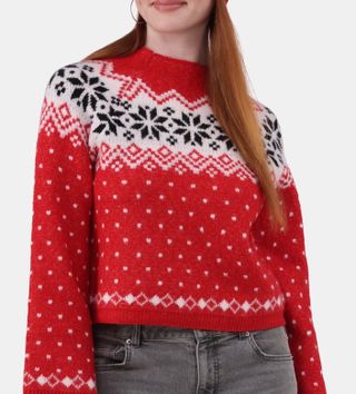 No Boundaries, No Boundaries Fairisle Jacquard Pullover and Beanie Set, 2-Piece, Women's and Women’s Plus