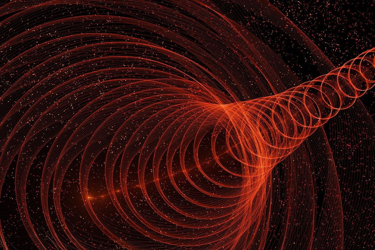 An artist rendering of a wormhole