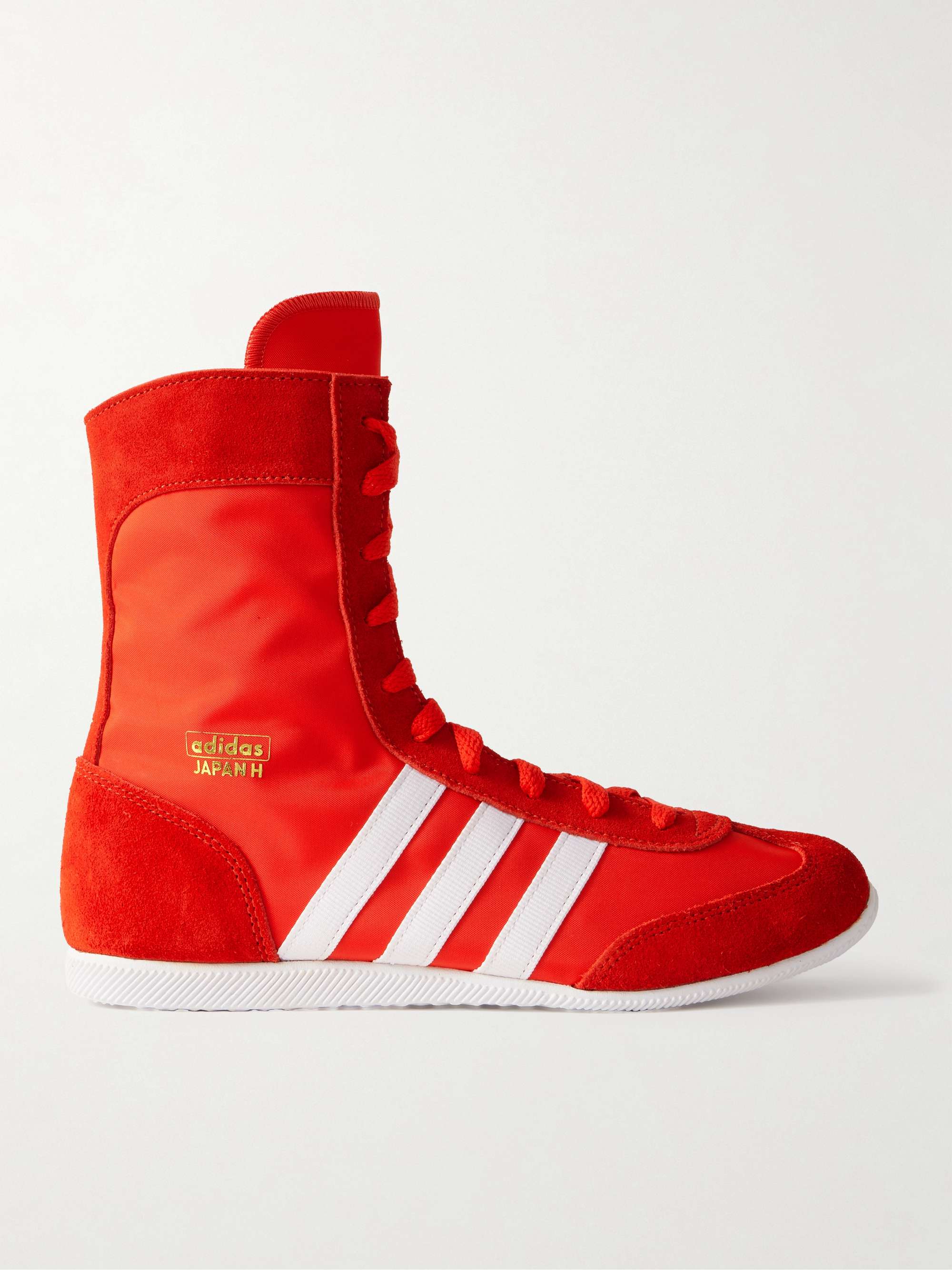 Japan H Grosgrain and Suede-Trimmed Canvas High-Top Sneakers