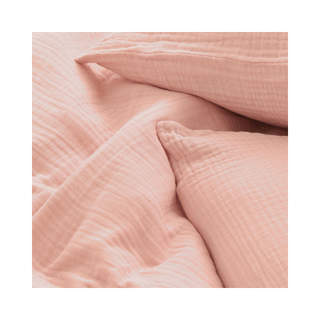 Powder pink muslin duvet cover set