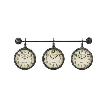 Maisons du Monde Arnold Aged-Effect Metal Industrial-Style Clocks