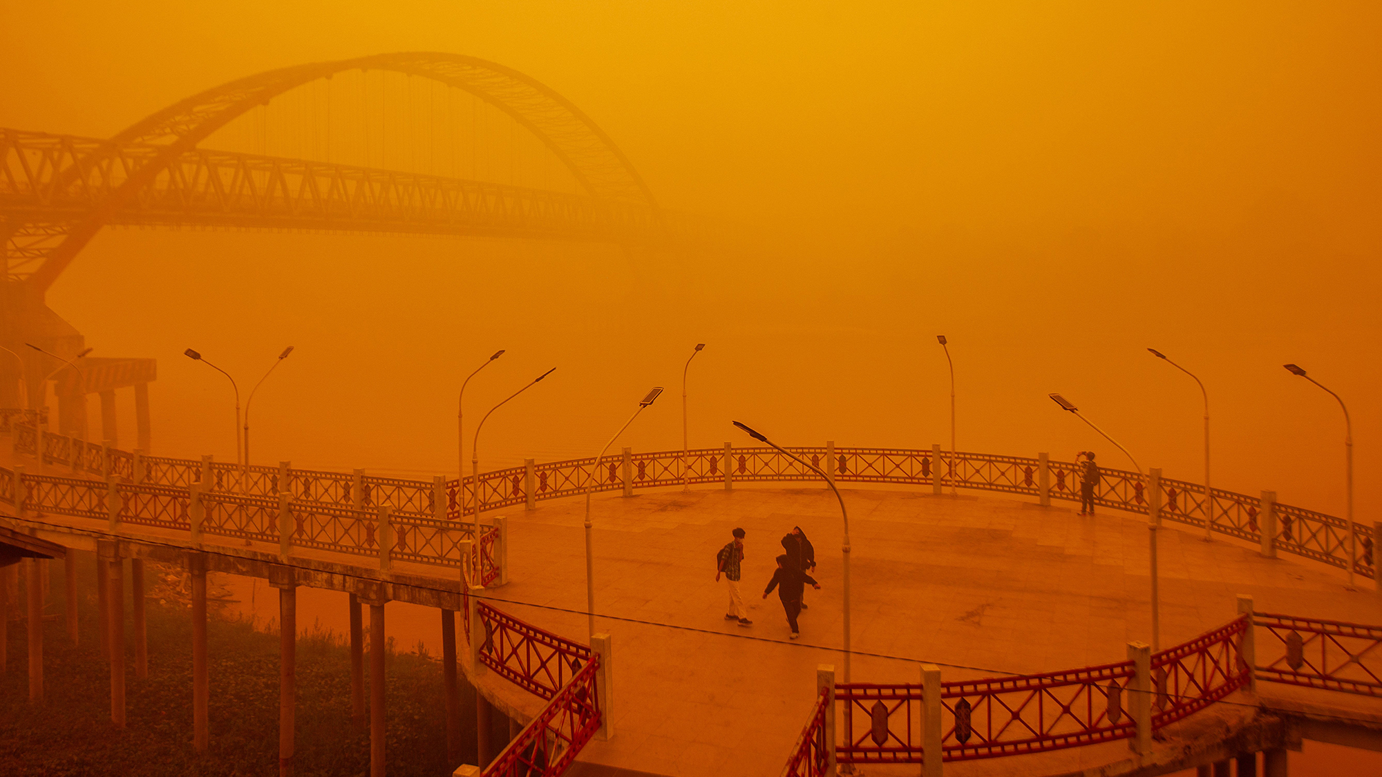 An orange haze from wildfires fuelled by the El Ni&amp;ntilde;o cycle blankets the city of Palangkaraya in Central Kalimantan, Indonesia