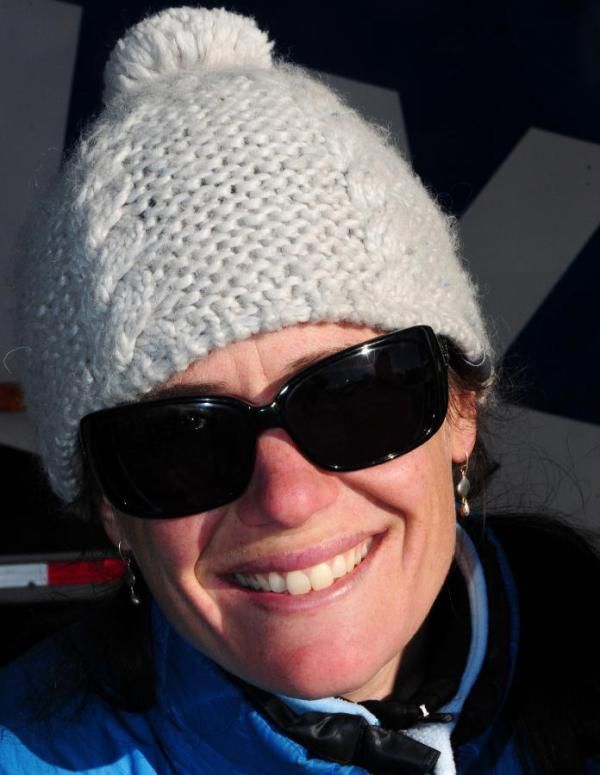 Mountain biking star Kelli Emmett (Giant) was on had to watch some amateur racing.
