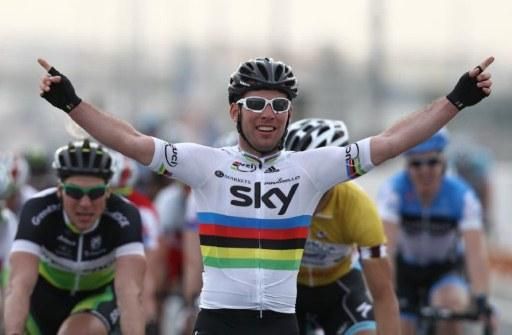 World champion Mark Cavendish (Team Sky), winner of stage 3 in Qatar